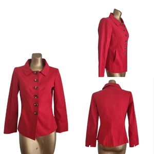Etcetera Red Tortoise Button Front Jacket  Size 2
